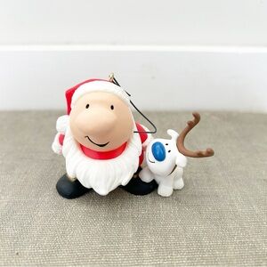 Hallmark Ziggy (Santa) and Reindeer Ornament - 25th Anniversary Keepsakee